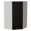 ECK-HÄNGESCHRANK Essen W4/10/60 Schwarz Hochglanz / Weiß Matt 60 / 60 / 96cm - Schwarz Hochglanz/Schwarz, Holz/Holzwerkstoff (60/96/60cm) - Feldmann-Wohnen