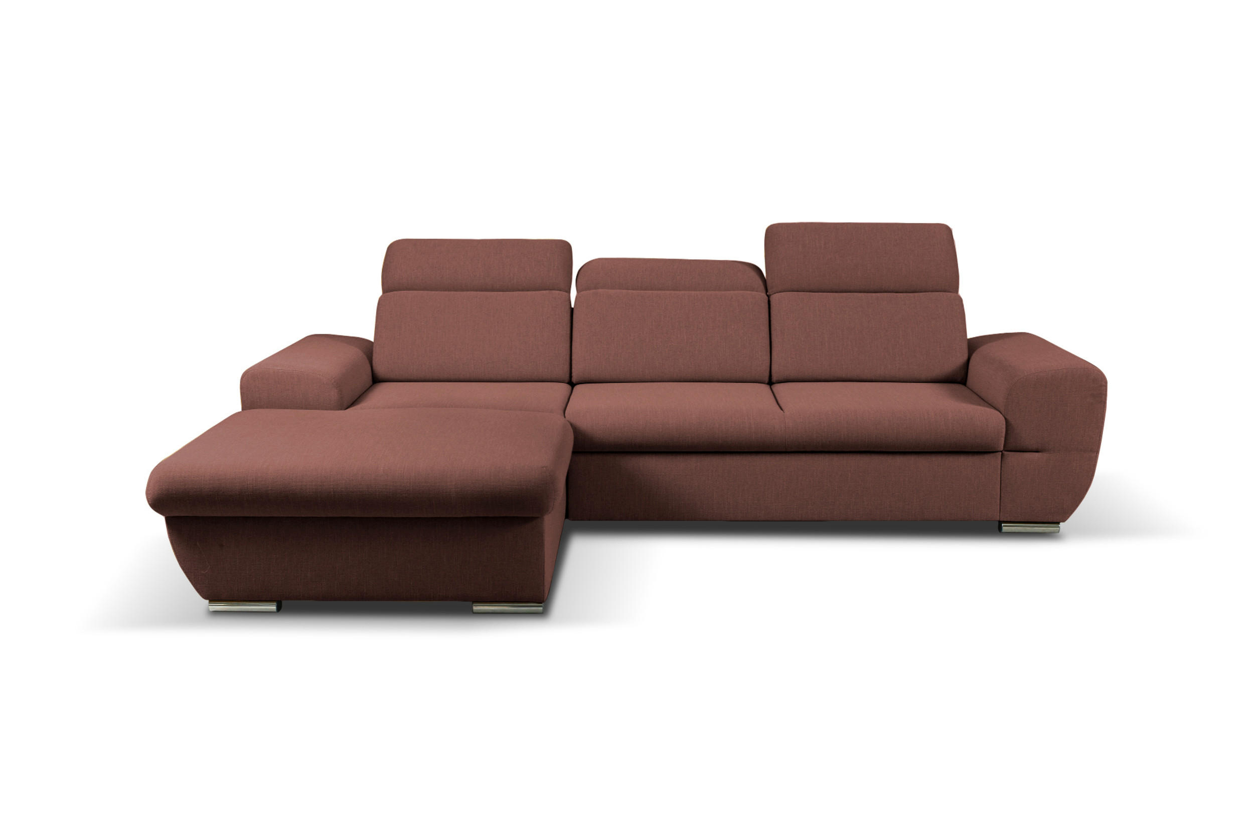 ECKSOFA - FRENSO - Links, Rot (Ronda 69) - Rot, Holzwerkstoff (281/183cm) - Möblo