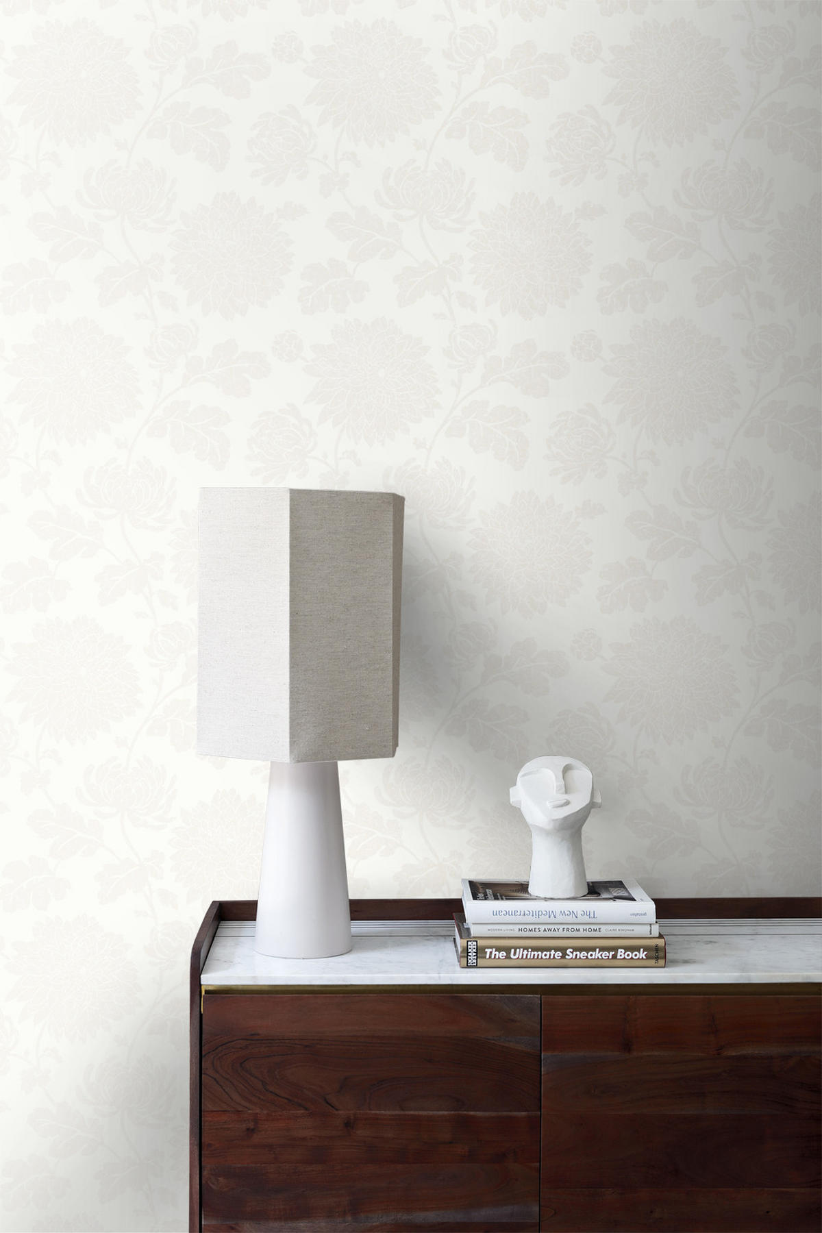 TAPETE Blumen 53 cm x 10.05 m - Weiß, Papier (53/1000cm) - Origin Wallcoverings