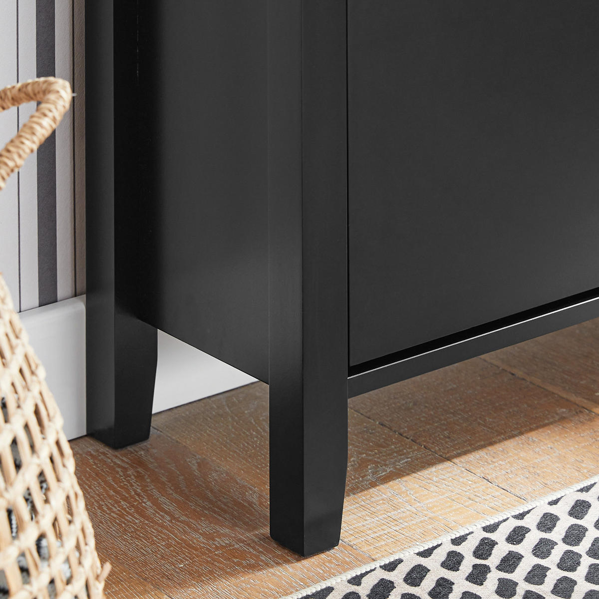 SCHUHSCHRANK Schwarz - Schwarz, Holzwerkstoff (80/108/25cm) - SoBuy