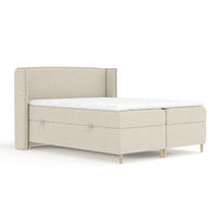 BOXSPRINGBETT Segni Beige 200/200 cm mit Matratze und Topper - Beige/Naturfarben, Holz/Holzwerkstoff (200/200cm) - Maison de Reve