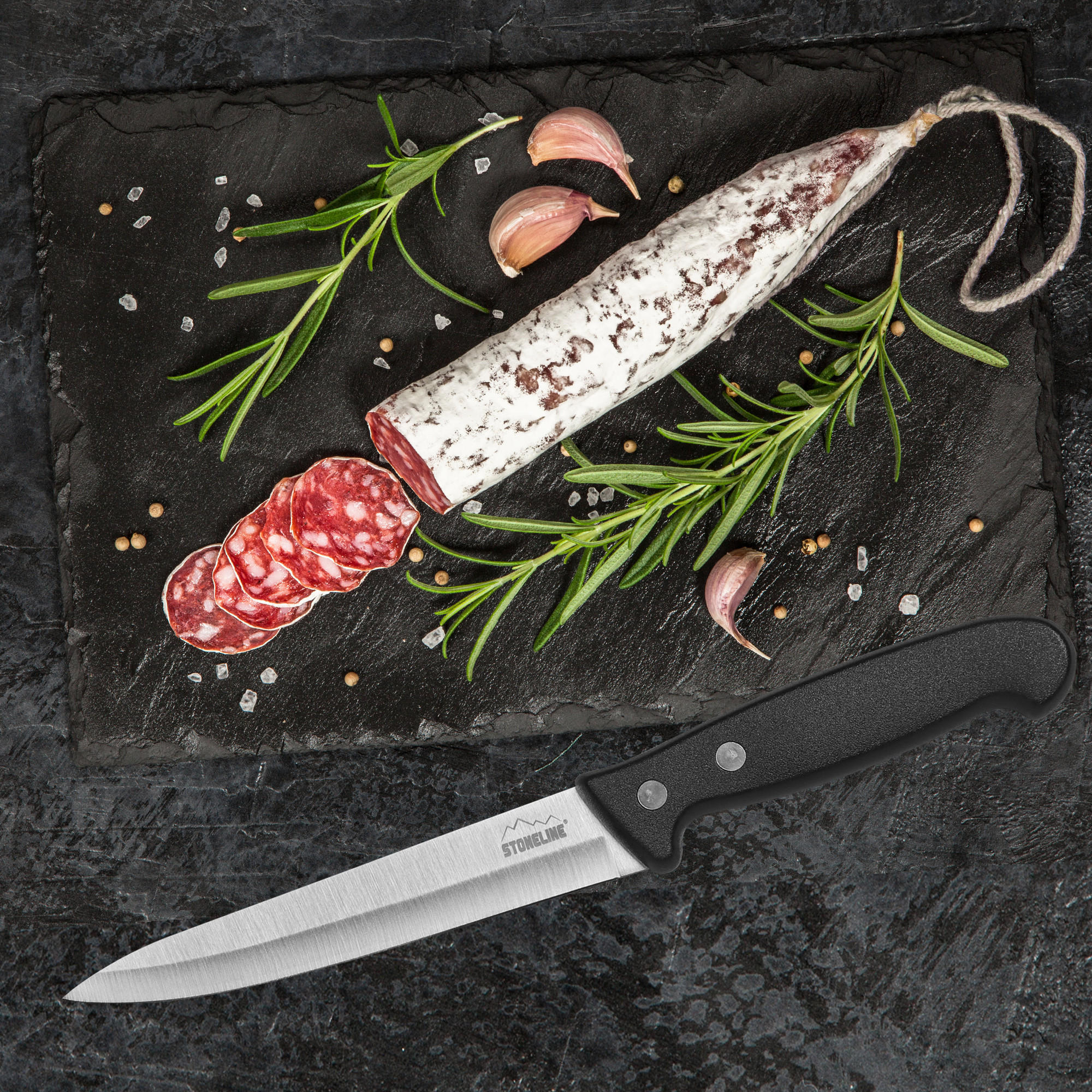 WURSTMESSER - Schwarz, Metall (22.7cm) - Stoneline