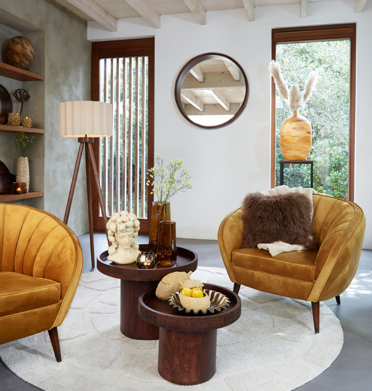 LAMPENSCHIRM Disli Braun Ø40/25 cm - Braun, Textil (40/40/25cm) - Light & Living