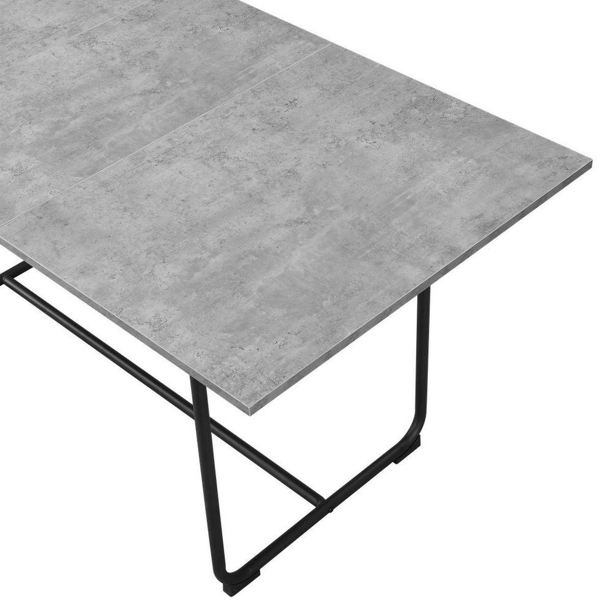 ESSTISCH PIUS 120-160/80/76 cm - Schwarz/Grau, Holzwerkstoff/Metall (120/80/76cm) - B&D Home