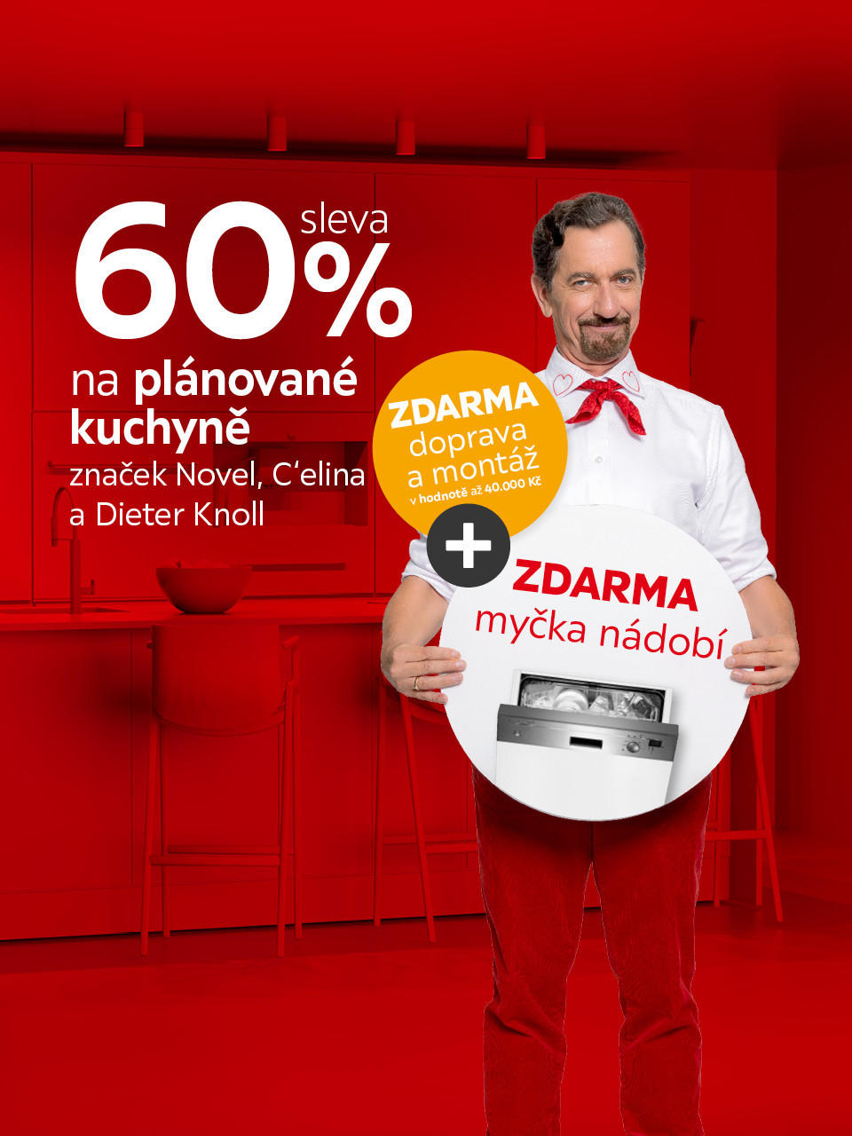 60 % sleva na plánované kuchyně