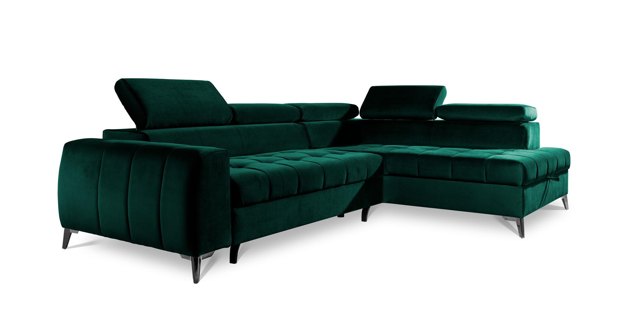 ECKSOFA Schlafsofa Agnesa In Salvador - Dunkelgrün, Holzwerkstoff/Textil (275/200cm) - Fun Möbel