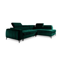 ECKSOFA Schlafsofa Agnesa In Salvador - Dunkelgrün, Holzwerkstoff/Textil (275/200cm) - Fun Möbel