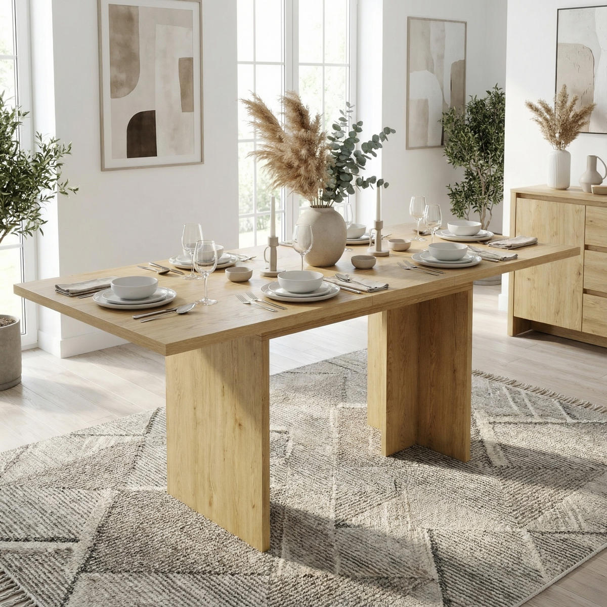 ESSTISCH ausziehbar 140-180 x 80 cm Eiche-Optik - Sonoma Eiche, Holzwerkstoff (80/180/75cm) - Urban Meuble