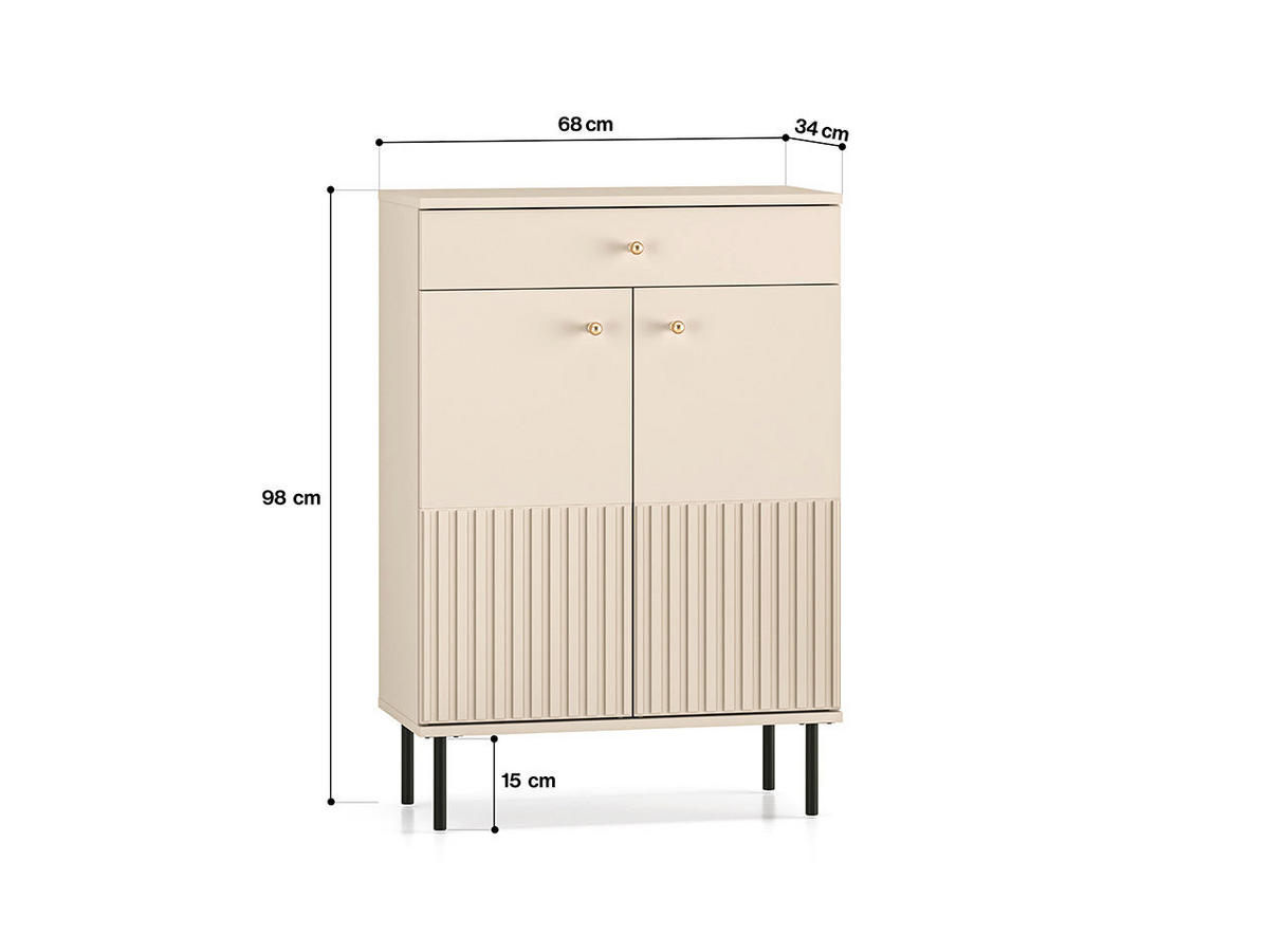 SCHUHSCHRANK – 68 cm – Sophie – Kaschmir - Kaschmir, Holzwerkstoff (68/98/34cm) - hi-markt