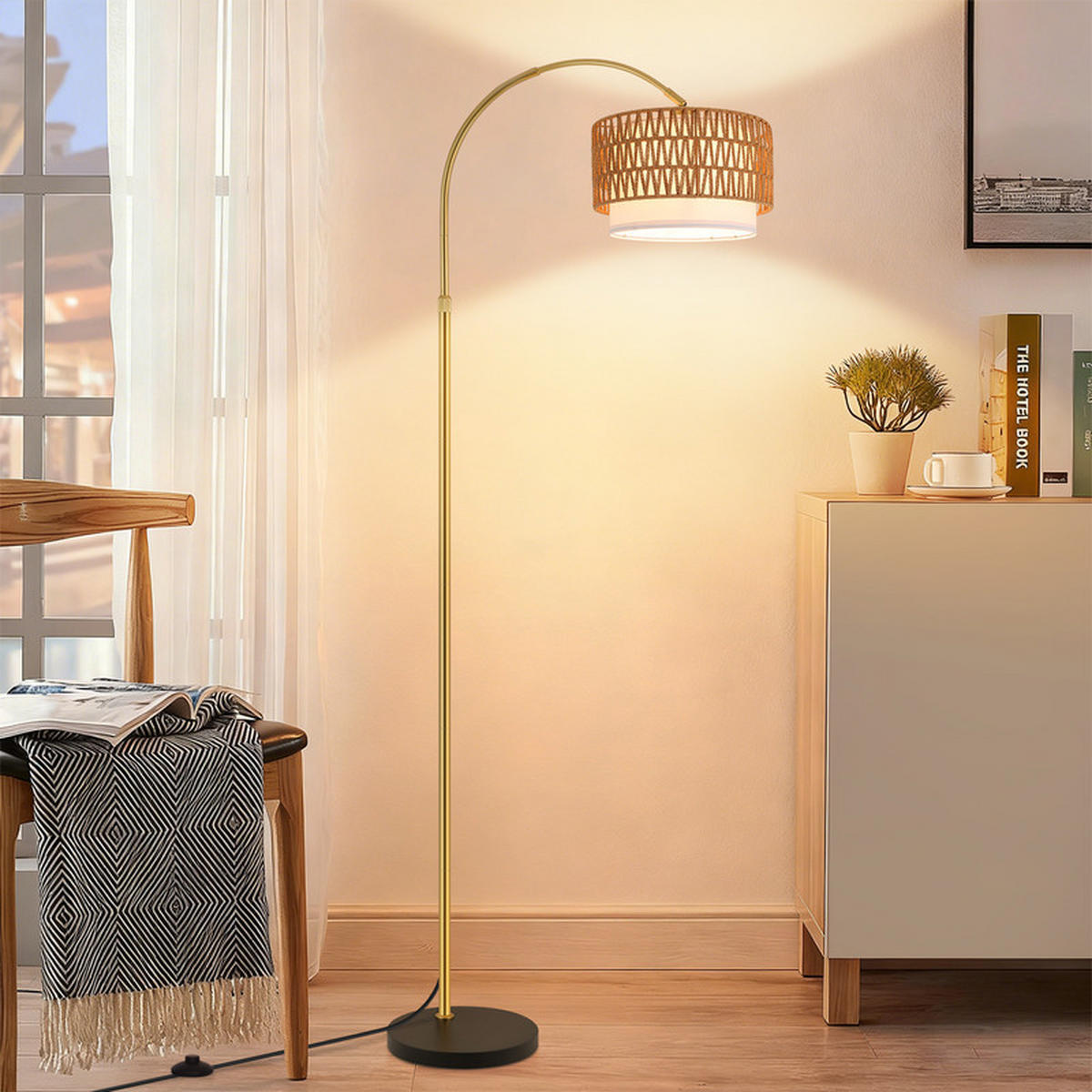 STOJACÍ lampa Casey III 71/32/180 cm - zlatá, kov (71/32/180cm) - Nettlife