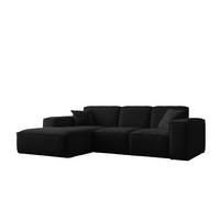 ECKSOFA L-Form Siena Stoff Salvador Schwarz Links - Schwarz, Holz (165/266cm) - Kaiser Möbel