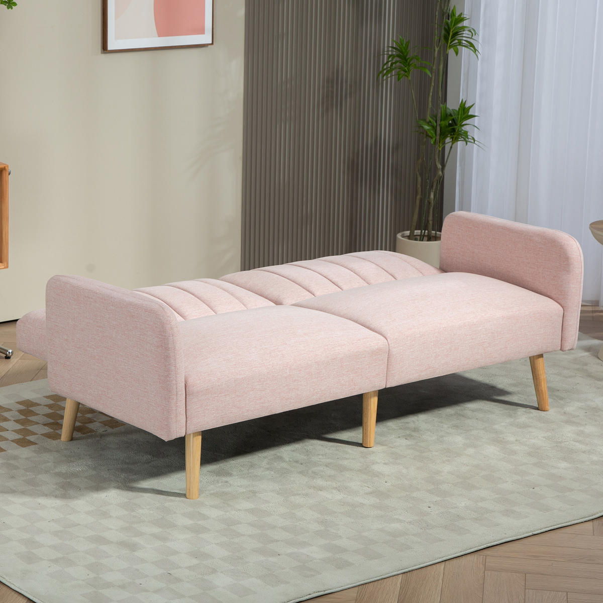 SCHLAFSOFA 2er-Sitz DE-14612 3-fach verstellbare Rückenlehne Rosa - Pink, Holzwerkstoff (173/73/75cm) - ComfortXL