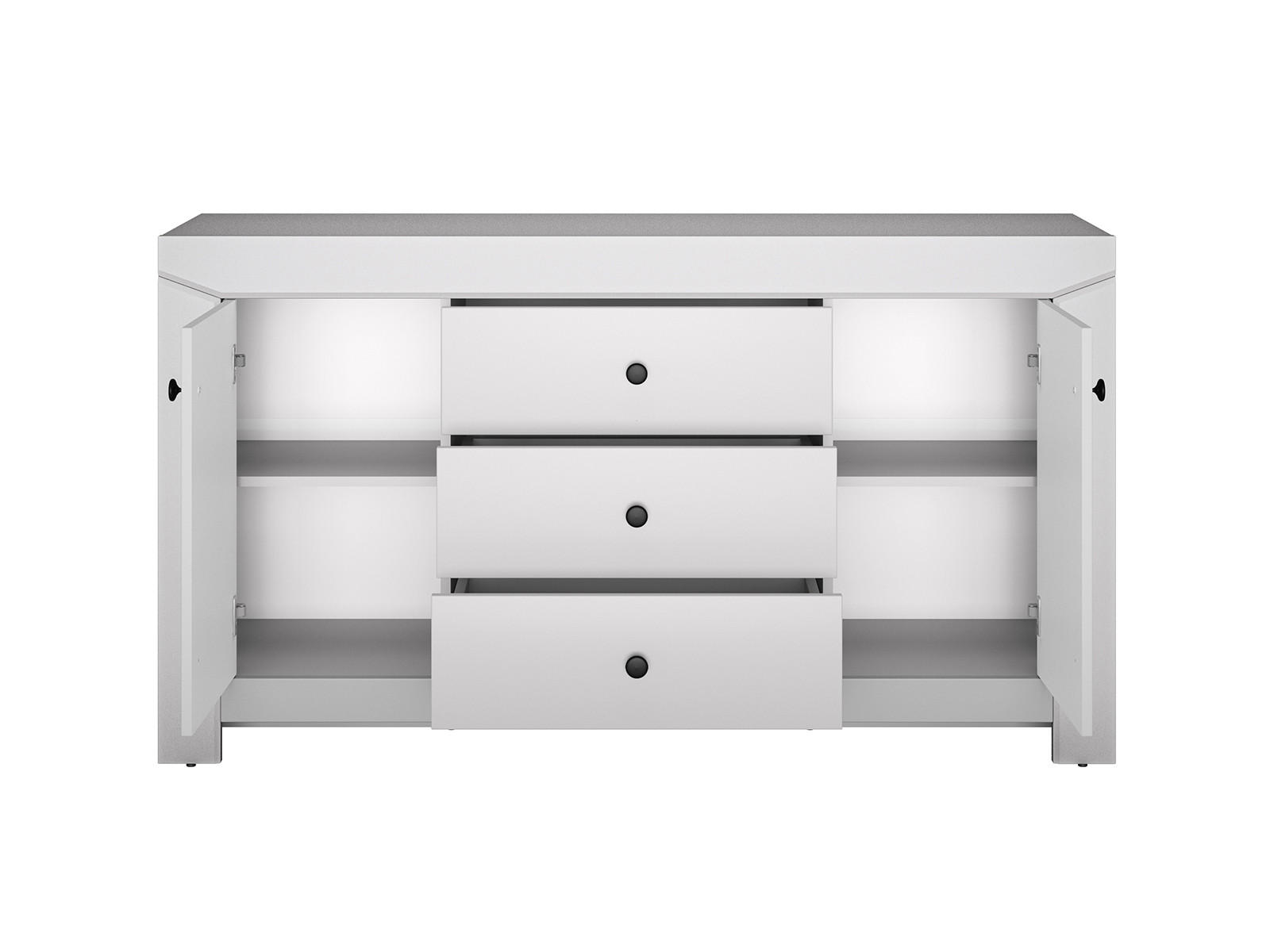 SIDEBOARD Terni silbergrau 153 / 42 / 85cm - Silberfarben/Grau, Holz/Holzwerkstoff (153/85/42cm) - Feldmann-Wohnen