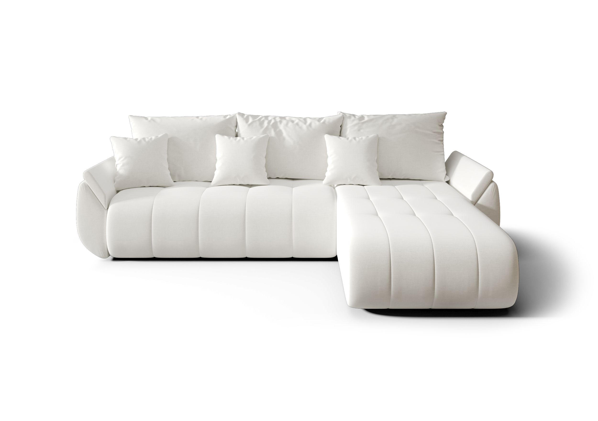 ECKSOFA mit Schlaffunktion TOKYO Wind 02 - Weiß, Textil (280/185cm) - Bedante