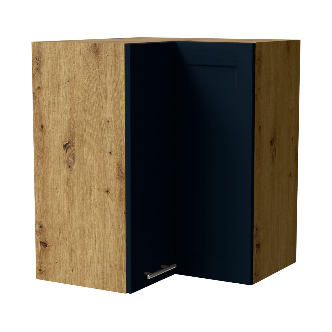 ECKHÄNGESCHRANK Oslo W12/60 Eiche Artisan / Indigo Matt 60 / 60 / 72cm - Eiche Artisan/Dunkelblau, Holz/Holzwerkstoff (60/72/60cm) - Feldmann-Wohnen