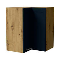 ECKHÄNGESCHRANK Oslo W12/60 Eiche Artisan / Indigo Matt 60 / 60 / 72cm - Eiche Artisan/Dunkelblau, Holz/Holzwerkstoff (60/72/60cm) - Feldmann-Wohnen