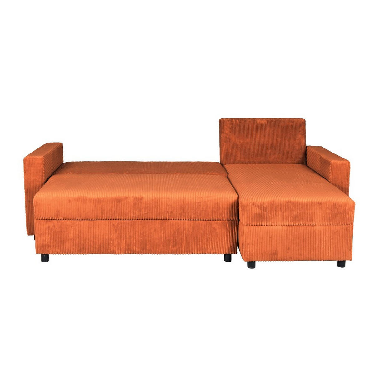 ECKSOFA THEO/ umwandelbar und wendbar, mit Truhe in Cord - Terracotta - Terracotta, Textil (145/230cm) - Weber Industries