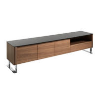 TV-ELEMENT Walnuss Schwarz 200/45/48 cm - Walnussfarben/Schwarz, Holz/Metall (200/48/45cm) - ANGEL CERDA