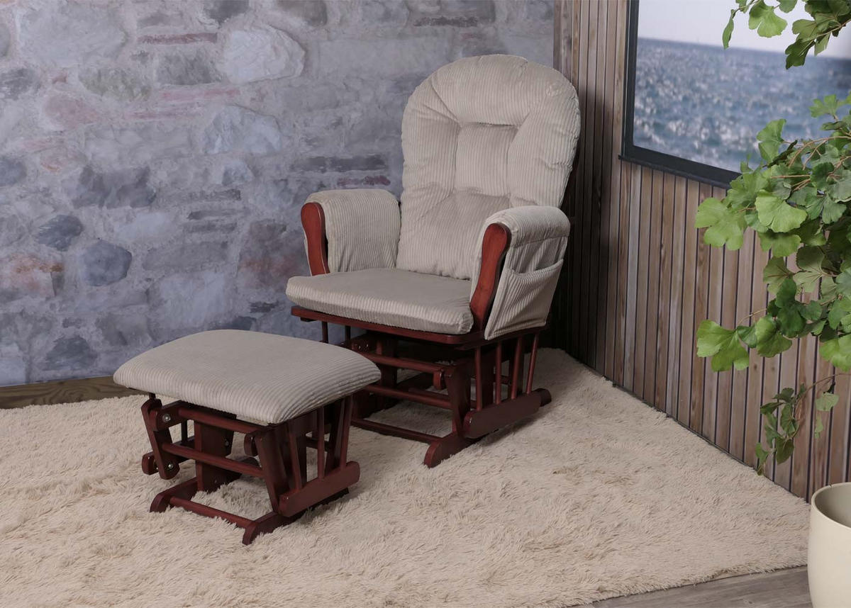 RELAXSESSEL Hellgrau, Braun - Hellgrau/Braun, Textil (74/103/71cm) - MCW