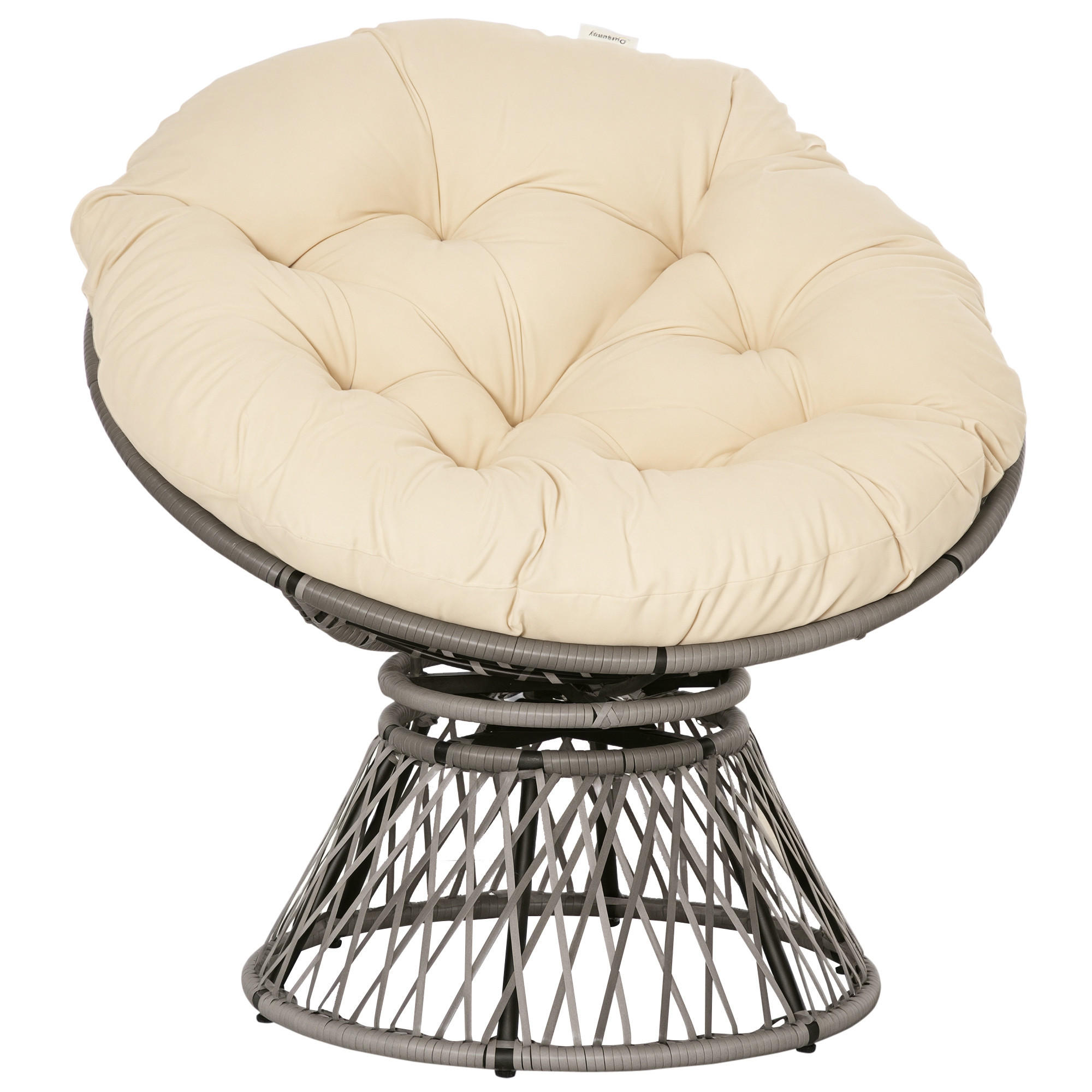 PAPASANSESSEL DE-06699 drehbar, 360° Beige - Beige, Kunststoff/Metall (97/90/87cm) - ComfortXL