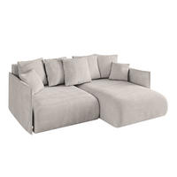 ECKSOFA Ottomane rechts ONESK-L 216x177x72 Hellbraun Velours - Hellbraun, Holzwerkstoff/Kunststoff (177/216cm) - ALTDECOR