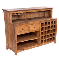 BARSCHRANK PUREWOOD Recyclingholz massiv, Vintage-Look 08 honigfarben gewachst - Honig, Holz (150/110/55cm) - DESIGN DELIGHTS