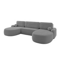 WOHNLANDSCHAFT mit Schlaffunktion und Bettkasten LIRA-U - 335x172x89 Grau - Grau, Holzwerkstoff/Textil (335/89/172cm) - ALTDECOR