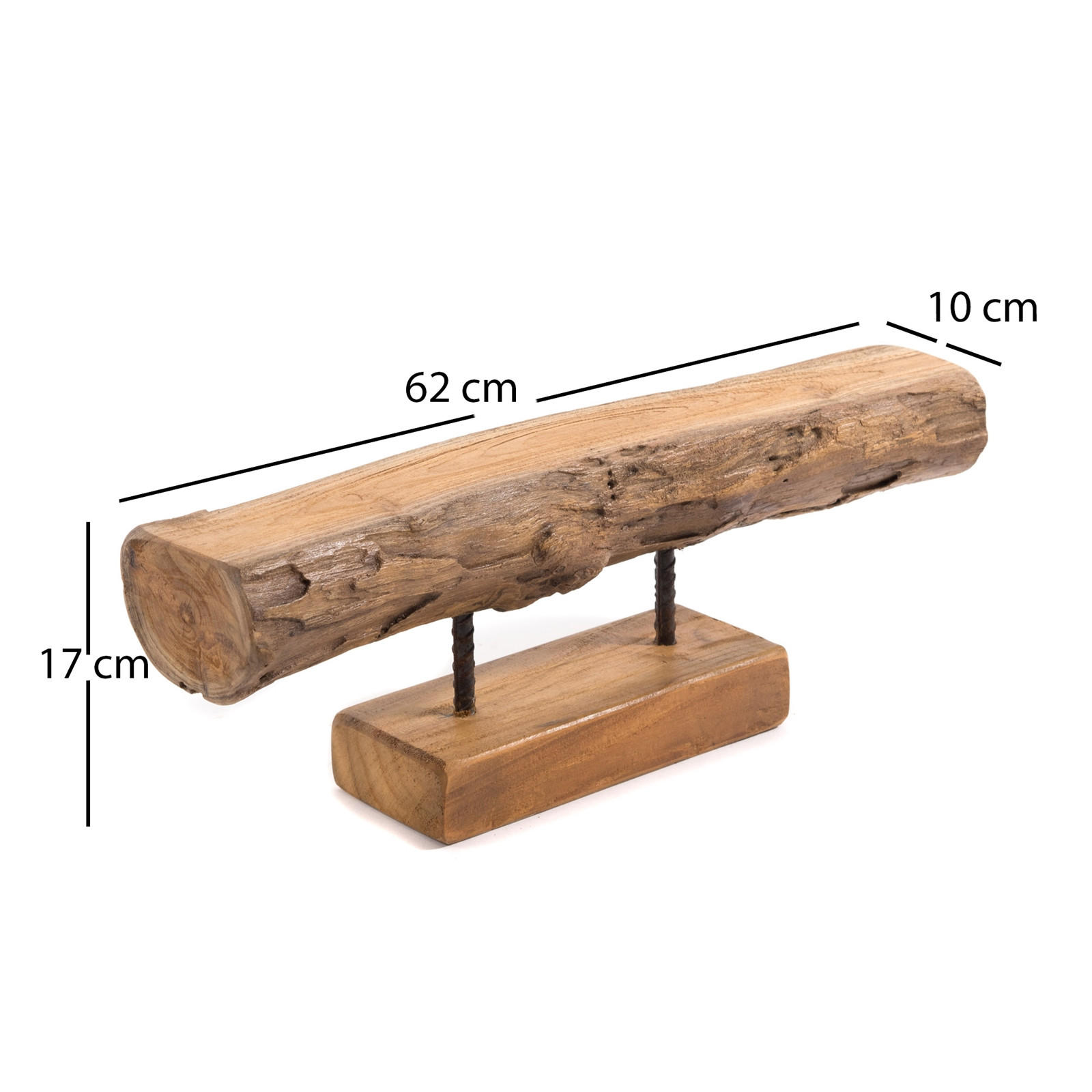 KERZENSTÄNDER Lumio Mahagoni Massivholz naturfarben - Naturfarben, Holz (62/17/10cm) - DESIGN DELIGHTS