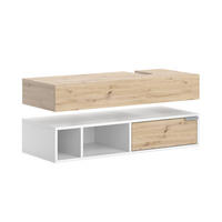 WASCHBECKENUNTERSCHRANK Henri Weiß 100 x 15 cm mit Schublade - Weiß/Eiche Artisan, Holzwerkstoff (100/15/40cm) - Vicco