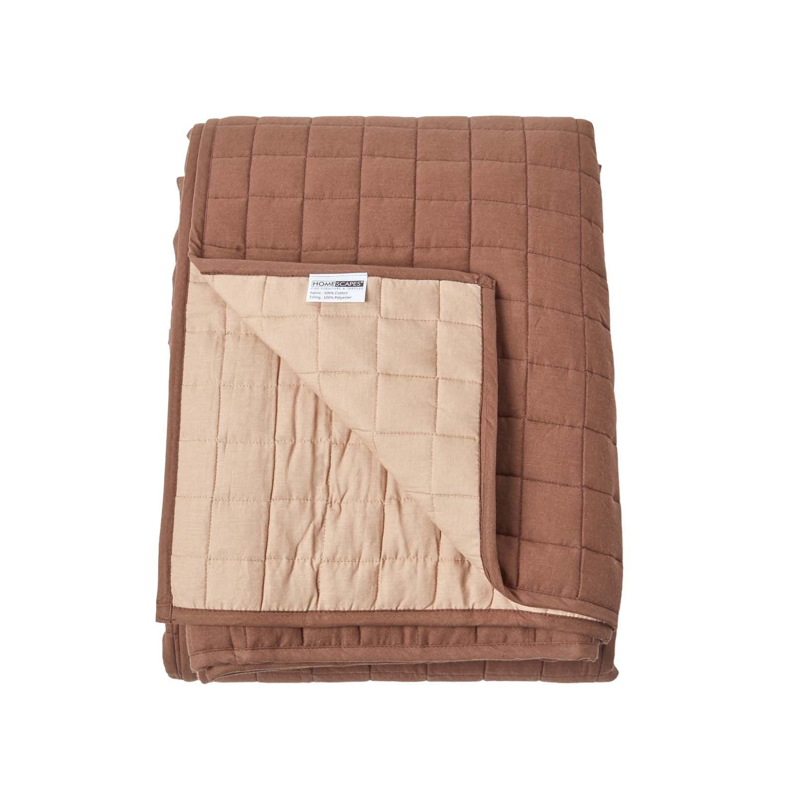 TAGESDECKE gesteppt mit Wende-Design, 200/200 cm - Braun, Textil (200/200cm) - Homescapes