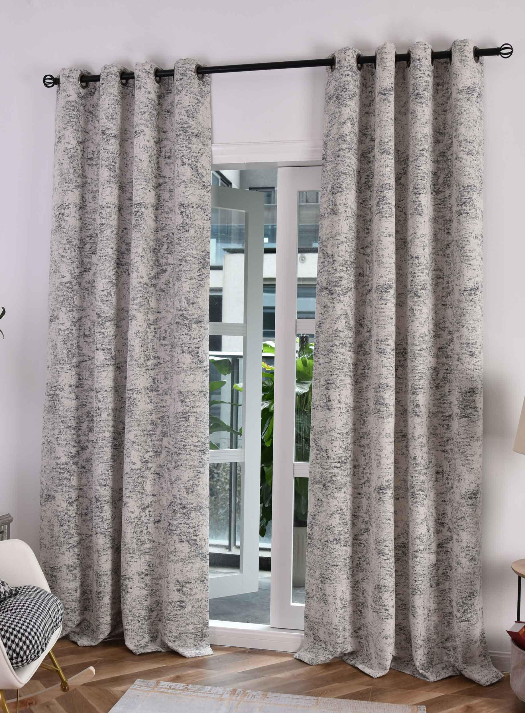 VORHANG 2ER SET VENEDIG HxB 245x140 cm Creme Schwarz - Creme, Textil (140/245cm) - Gardinenbox