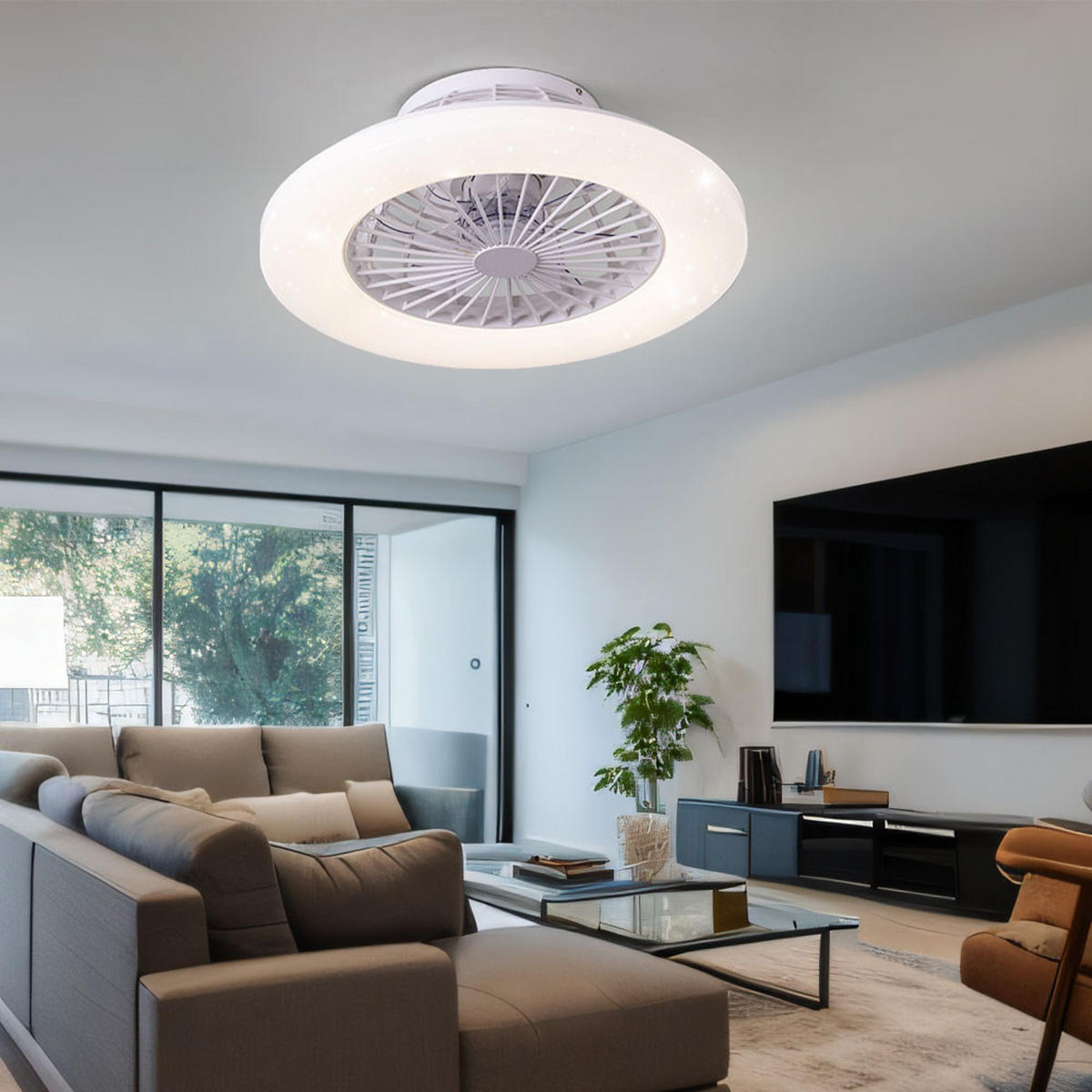 LED DECKENLEUCHTE TRAVO Weiß - Weiß, Metall (50/50/17.5cm) - Globo Lighting