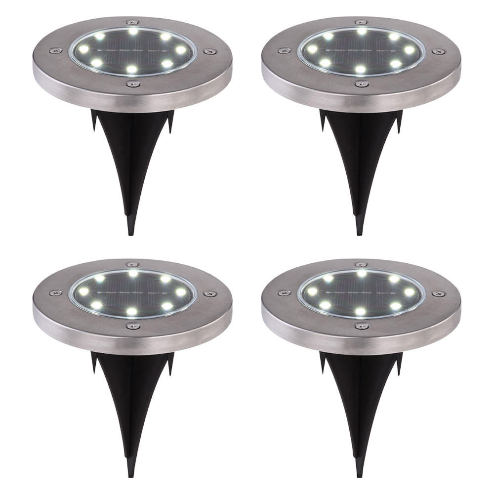 LED AUSSENLEUCHTE Edelstahl Silber 4er Set - Silberfarben, Metall (13/13/11.8cm) - Globo Lighting