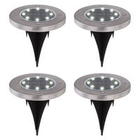 LED AUSSENLEUCHTE Edelstahl Silber 4er Set - Silberfarben, Metall (13/13/11.8cm) - Globo Lighting