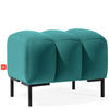 SITZHOCKER Polsterhocker PECCO, Veloursstoff - Blau/Schwarz, Holz/Textil (60/50/50cm) - KONSIMO®