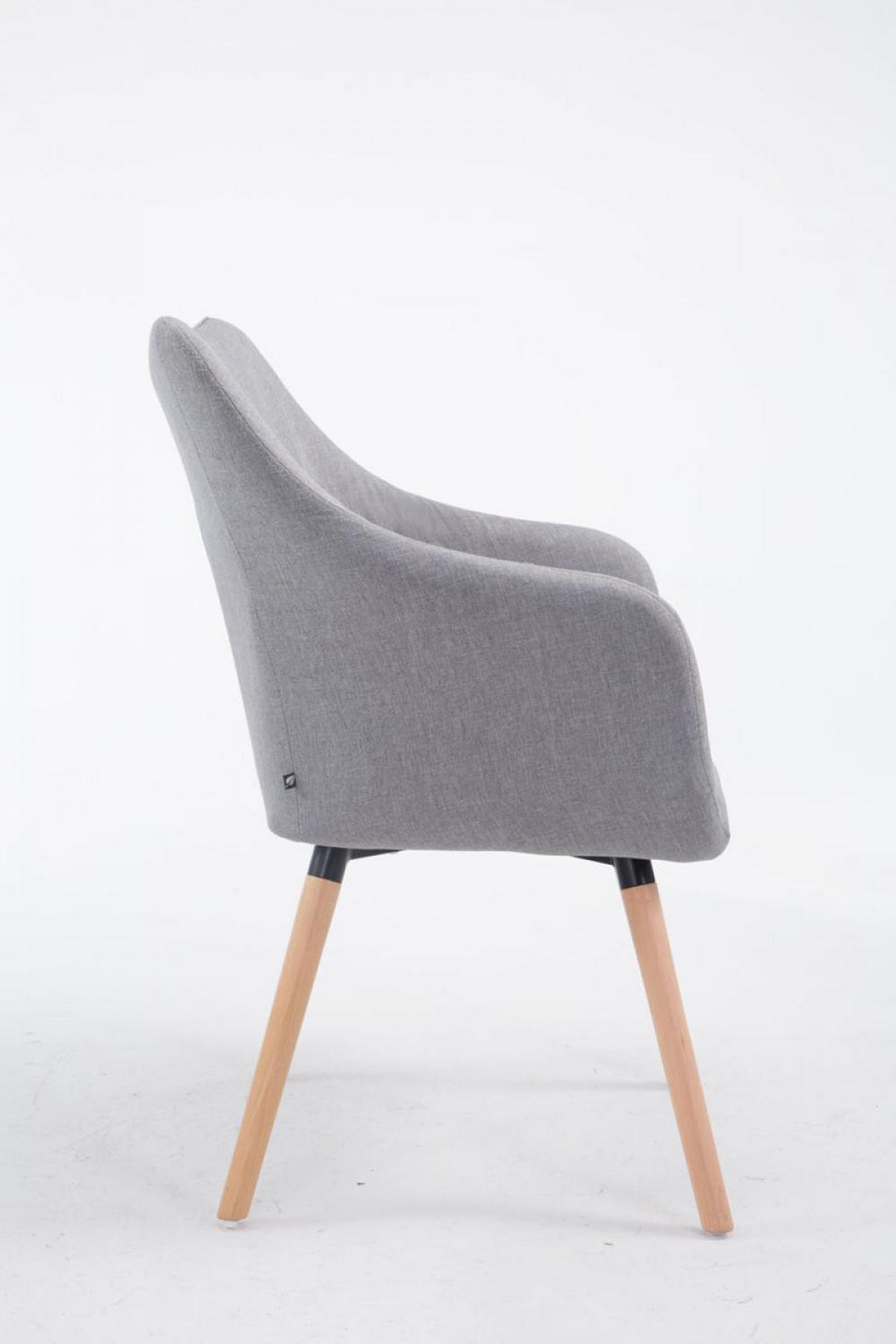 ARMLEHNENSTUHL Stoff grau - Eukalyptusholzfarben/Grau, Holz/Textil (61/90/63cm) - CLP