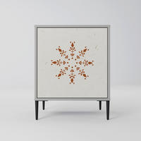 SIDEBOARD DAILY HARMONY, Grau, 57,5x42x72,5 cm, Schwarze Metallfüße - Multicolor/Schwarz, Holzwerkstoff/Metall (57.5/72.5/42cm) - SpaceRebels