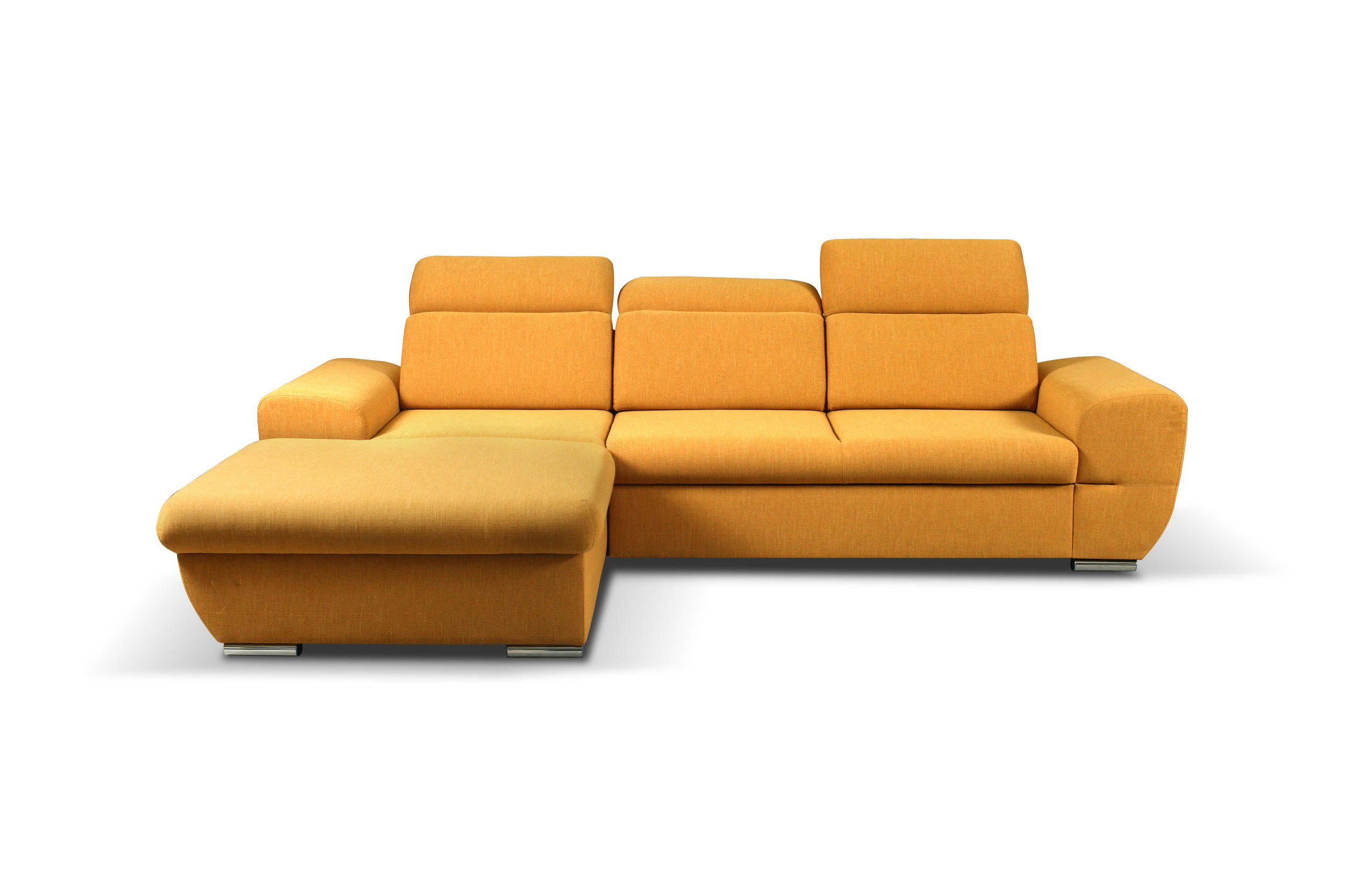 ECKSOFA - FRENSO - Links, Gelb (Ronda 45) - Gelb, Holzwerkstoff (281/183cm) - Möblo