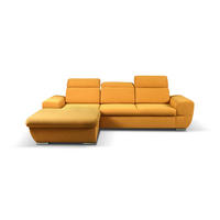 ECKSOFA - FRENSO - Links, Gelb (Ronda 45) - Gelb, Holzwerkstoff (281/183cm) - Möblo