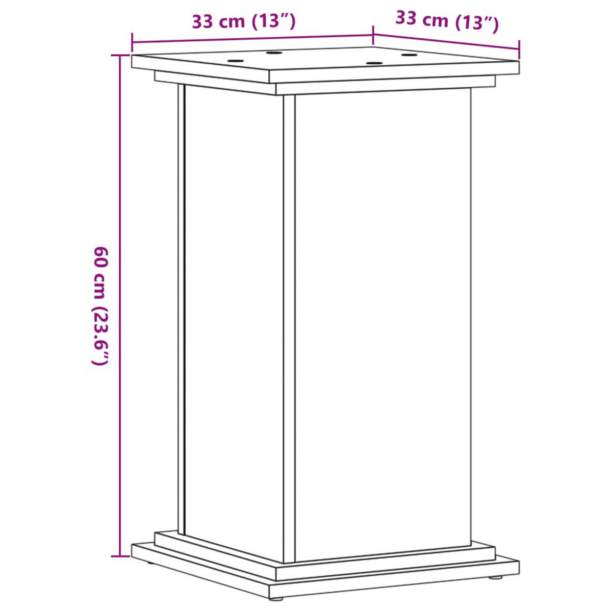 PFLANZENSTÄNDER Sonoma-Eiche 33/33/60 Cm Holzwerkstoff - Braun, Holzwerkstoff (33/60/33cm) - vidaXL