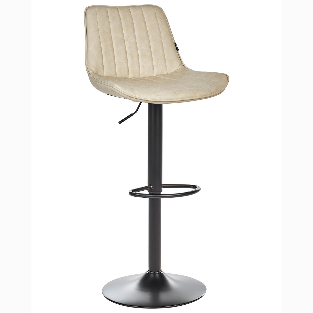 BARHOCKER 2er-Set Kunstleder Helles Beige Dubrovnik - Beige/Schwarz, Kunststoff (51/88/54cm) - Beliani