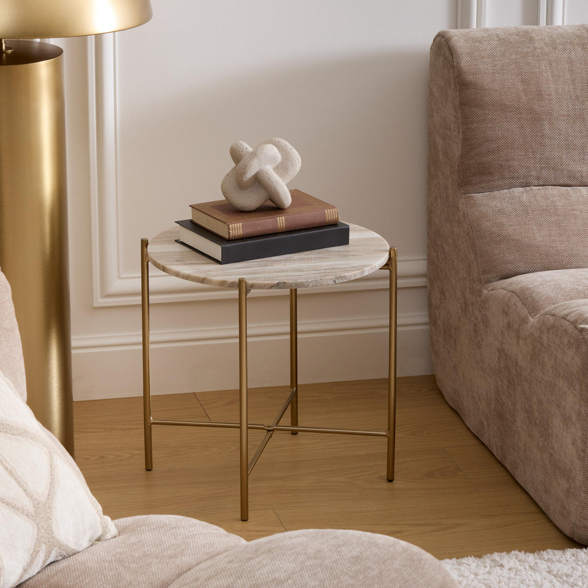 KAFFEETISCH Mesta Gold 42,5/42,5/41 cm - Goldfarben, Stein (42.5/42.5/41cm) - Atmosphera Createur d´interieur
