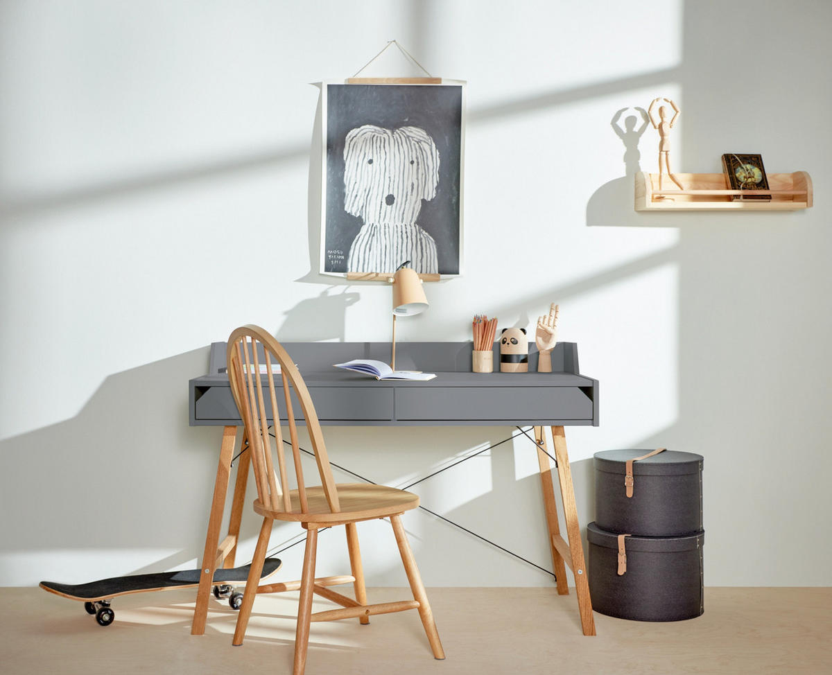 KINDERSCHREIBTISCH Lotta - Grau, Holzwerkstoff (120/76/60cm) - RAUMHIRSCH FURNITURE