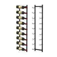 WEINREGAL Schwarz - Schwarz, Metall (22/109/14cm) - COSTWAY