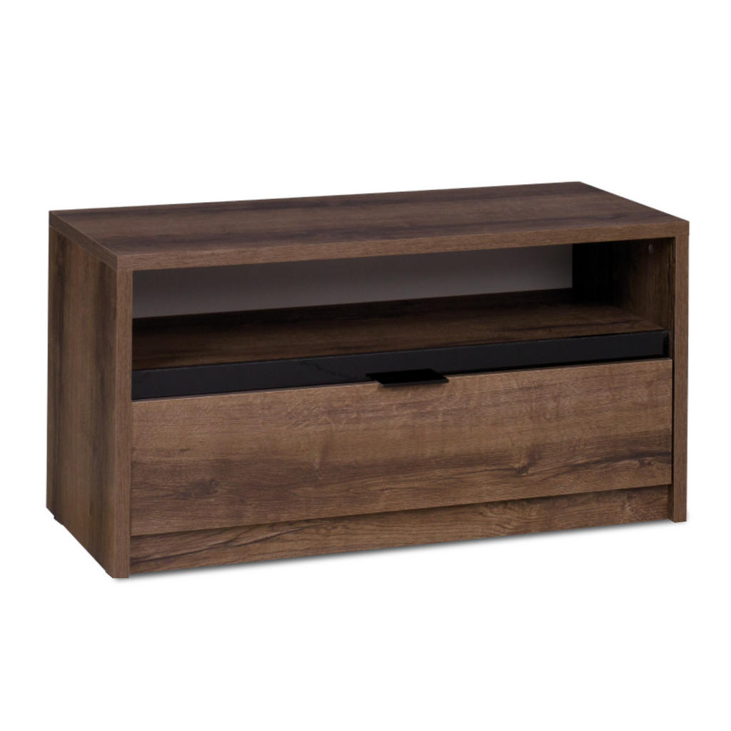 Thumbnail - Konsimo® Tv-Schrank, Dunkelbraun, Holzwerkstoff, Rechteckig, 90x46x40 cm, Wohnzimmer, Wohnwände, Lowboards, Lowboards st...