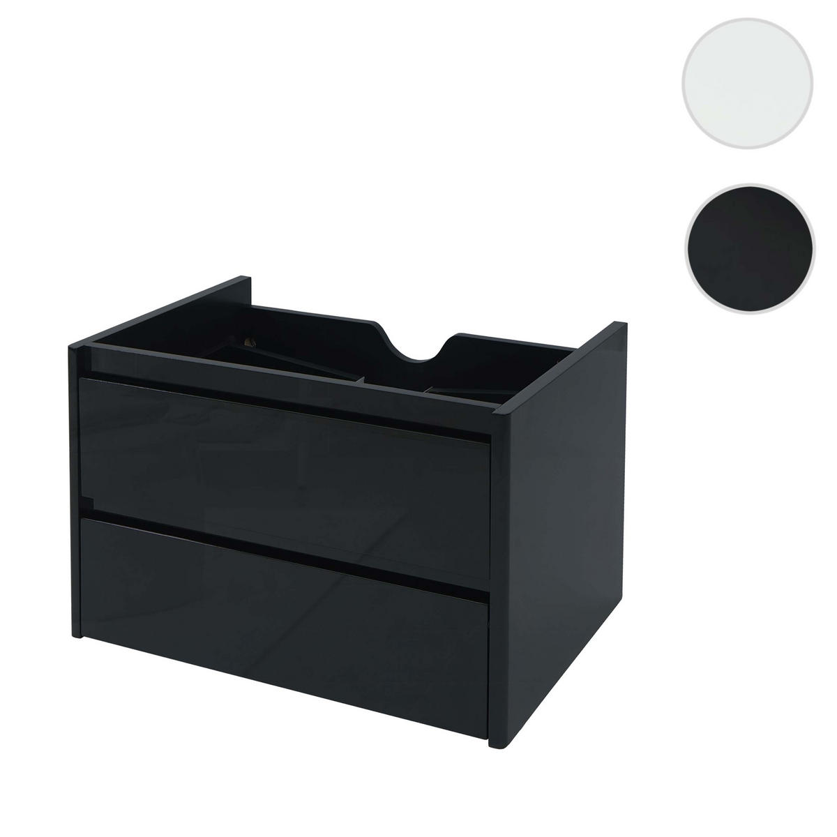 WASCHBECKENUNTERSCHRANK Schwarz - Schwarz, Holz (61/48/47cm) - MCW