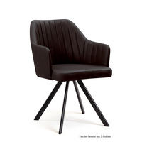 ARMLEHNSTUHL (2er-Set) Delia 58x81x60 Schwarz/Espresso - Dunkelbraun/Schwarz, Kunststoff (60/81/58cm) - 58aufmkessel