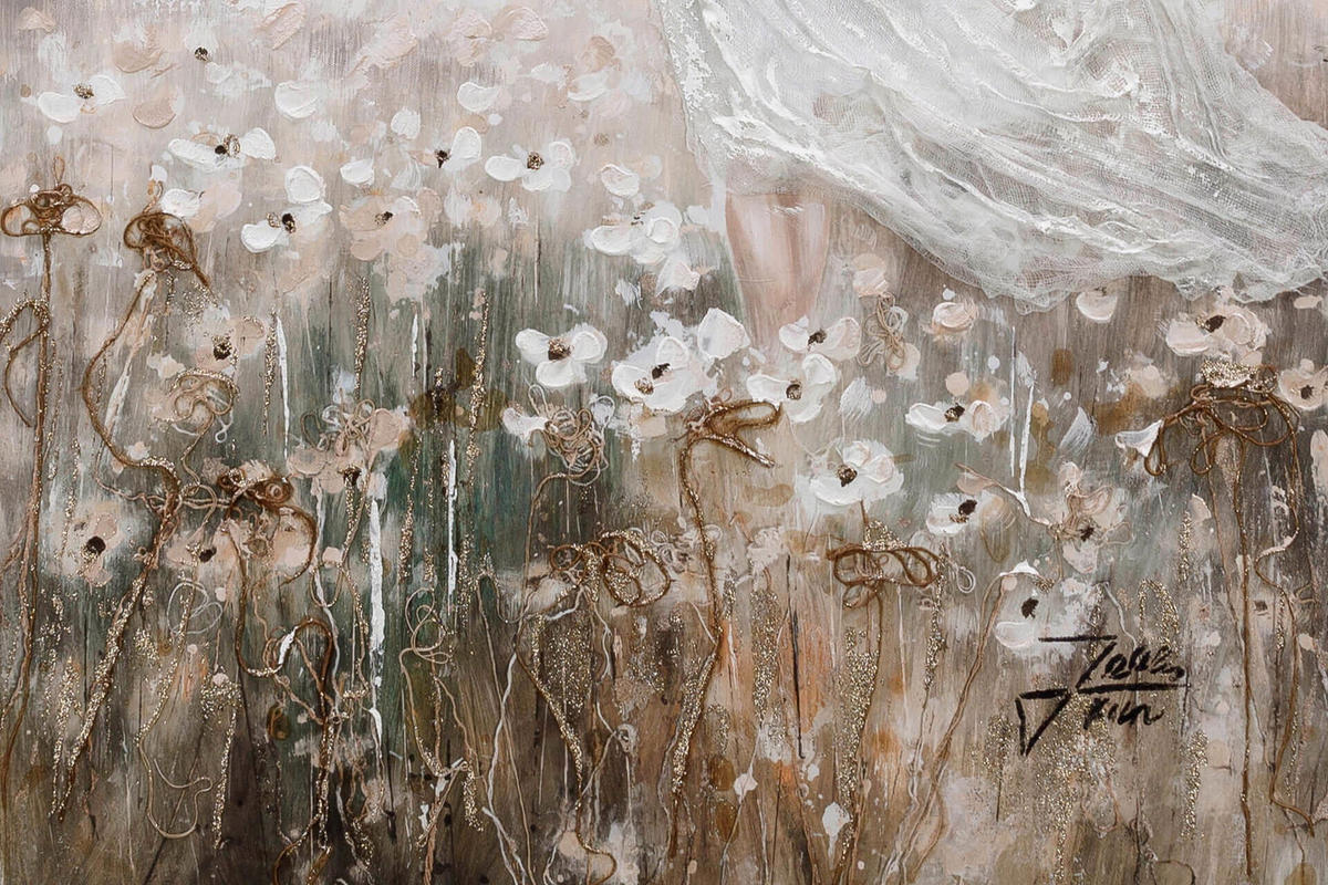 ACRYLBILD HANDGEMALT 60/90 cm - Beige, Holz/Textil (1.3/90cm) - KUNSTLOFT