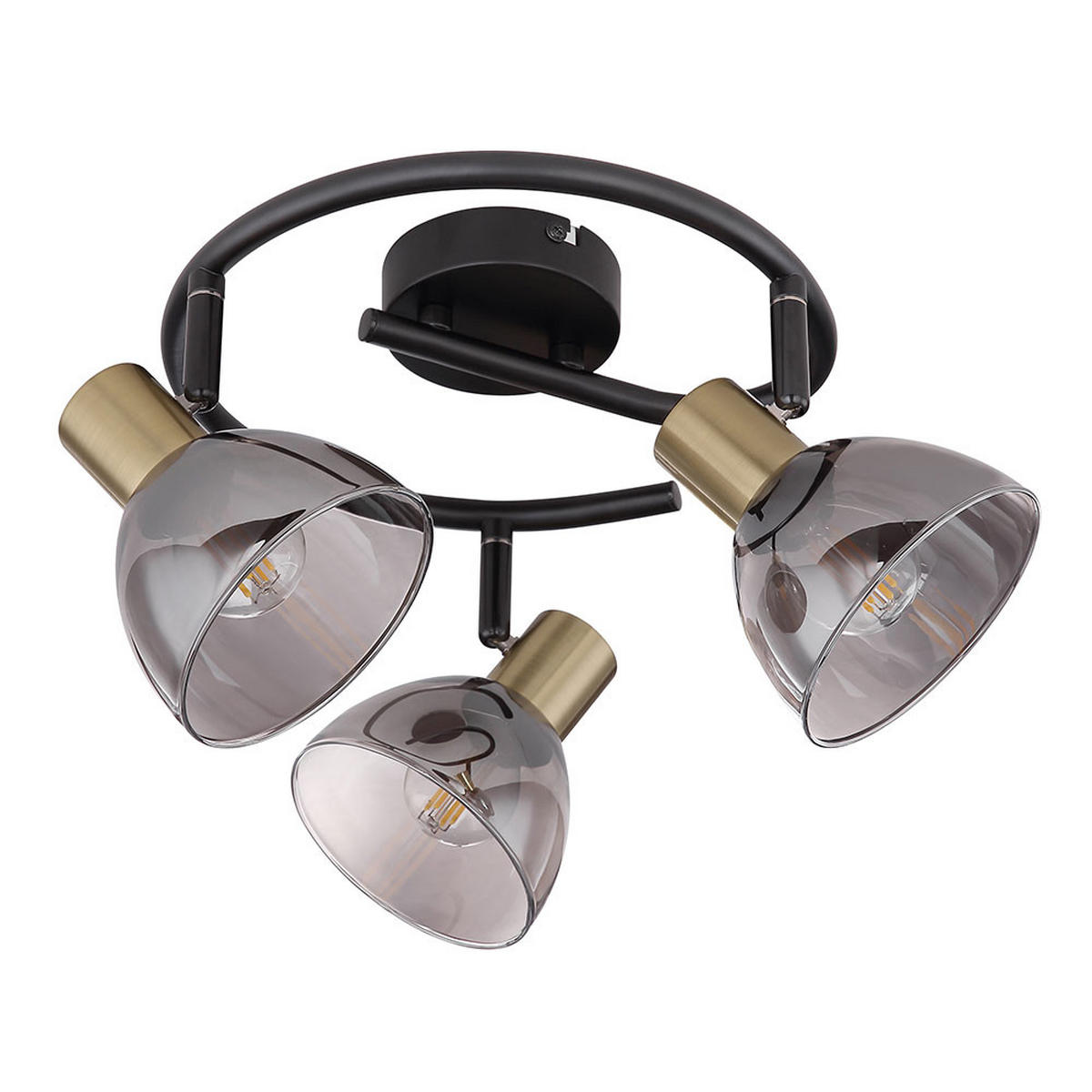 LED DECKENLEUCHTE Metall Schwarz matt mit Glas - Schwarz, Glas (25/25/17.5cm) - Globo Lighting