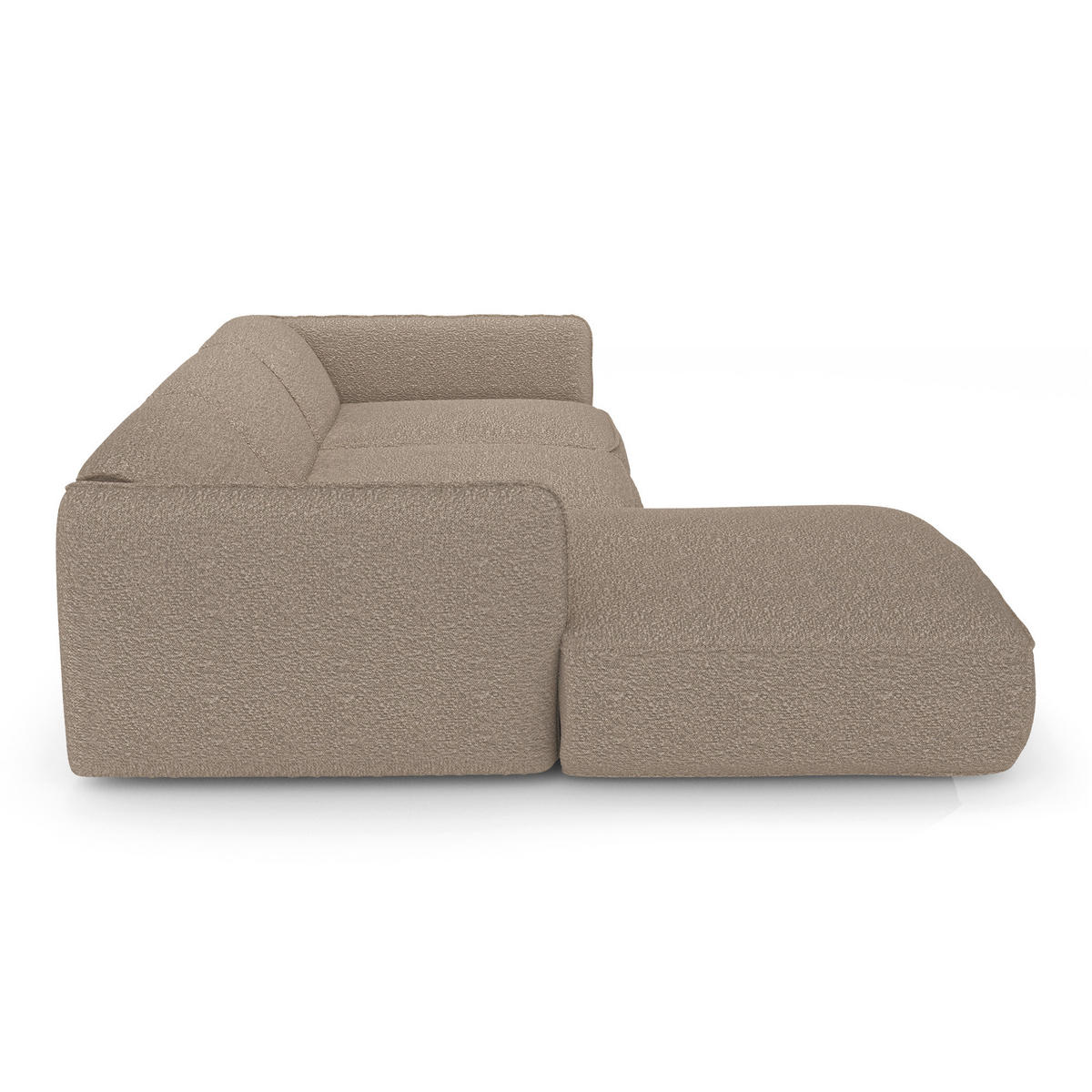 ECKSOFA LINKS Bouclé-Stoff Taupe 272cm - Taupe, Textil (165/272cm) - Sia Home